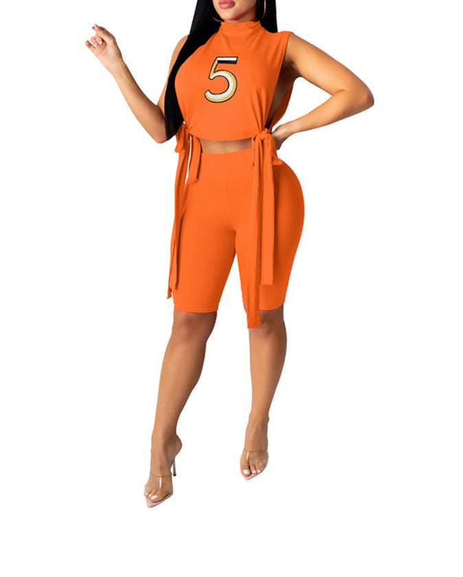 Numbered Crop Short Set