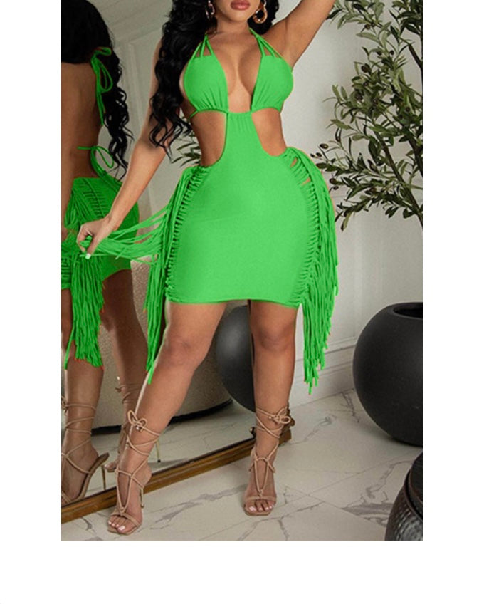 Shingled Halter Dress